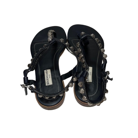 Balenciaga Leather Studded Women Sandals Size 7.5 / EU 38 - Picture 6 of 12